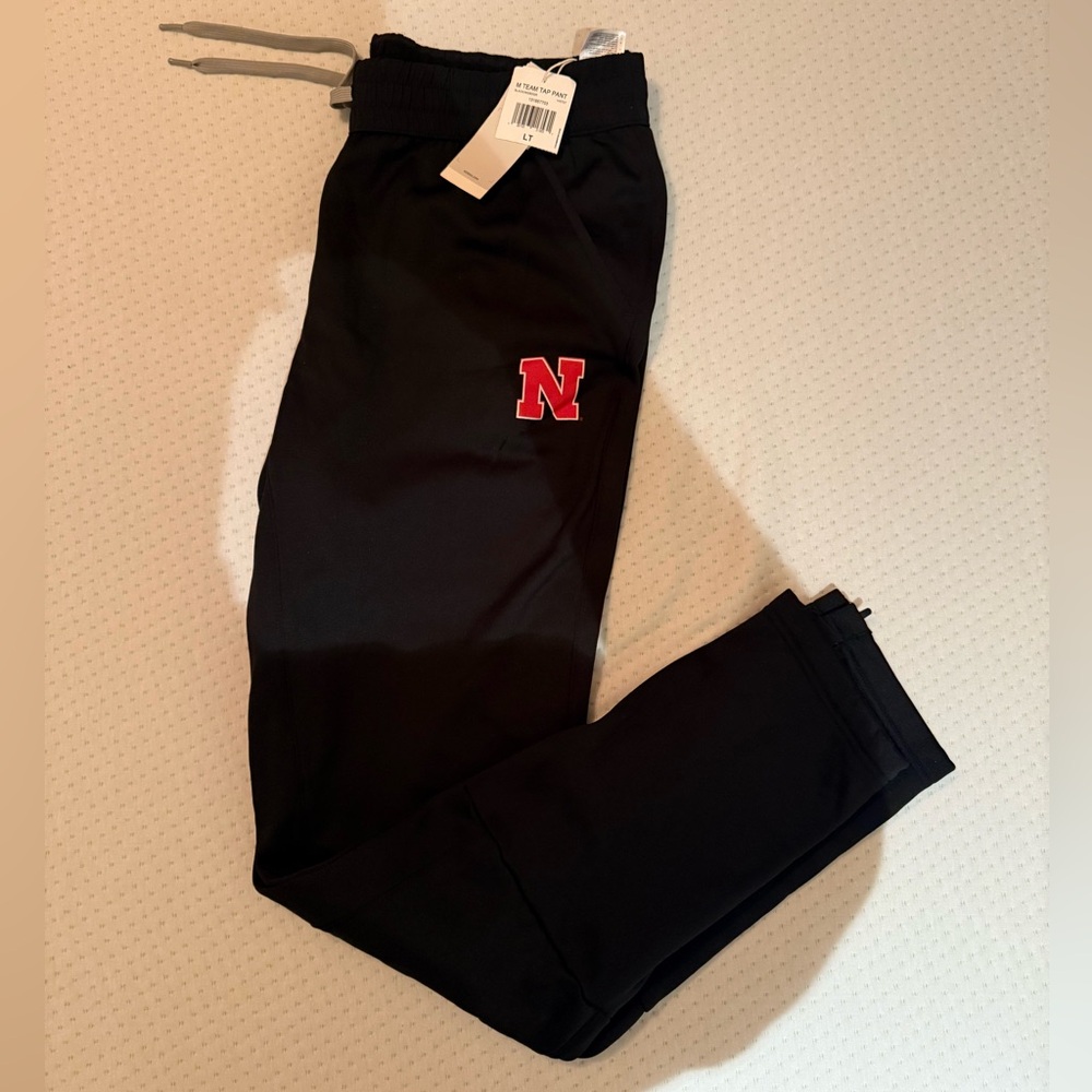 adidas Black Sweatpants with Red Logo